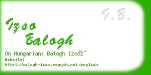 izso balogh business card
